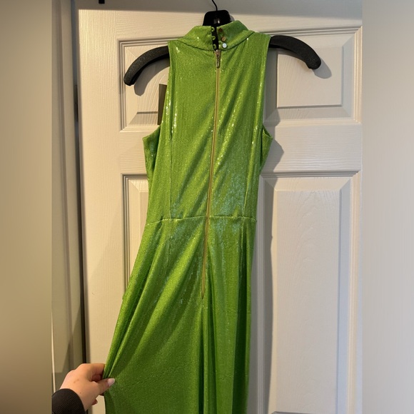 Raisa Vanessa Green Turtleneck Sequin Dress - Picture 4 of 8